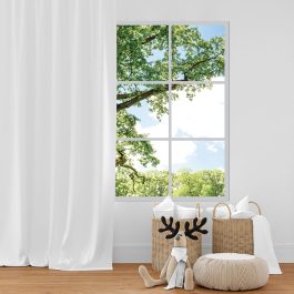 Fake window Unlit 3351, 85x130cm white 6 grilles